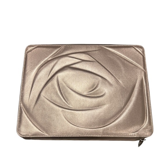 Lancome Handbags - Lancôme large makeup cosmetic bag light pink metallic silver gold color new